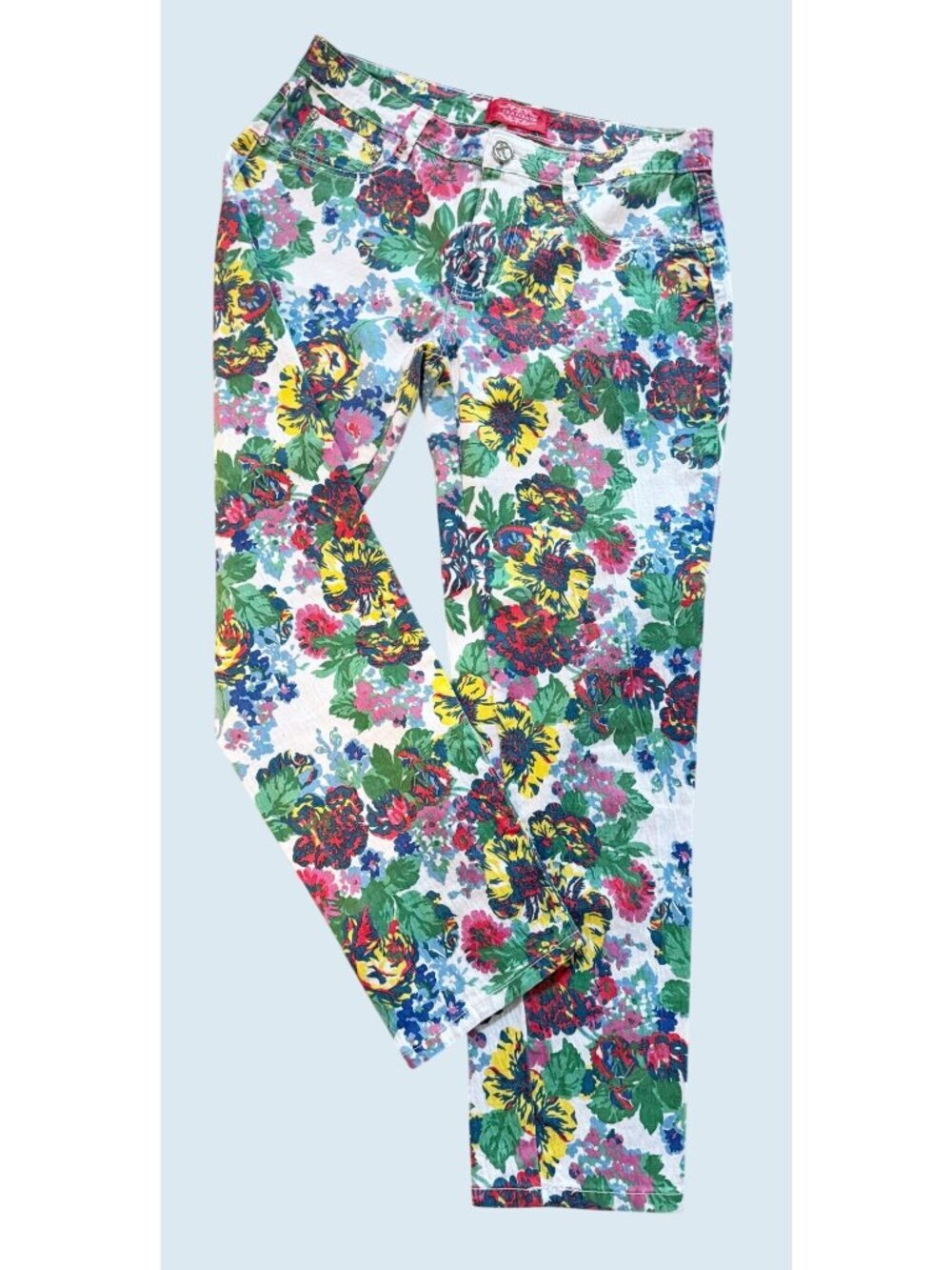 Vintage JEANBAY Floral Mid Rise Straight Leg 1990s Jeans Size 28